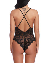 Load image into Gallery viewer, BESDEL Women&#39;s Deep V One Piece Babydoll Sexy Lace Teddy Bodysuit Chemises Sleepwear